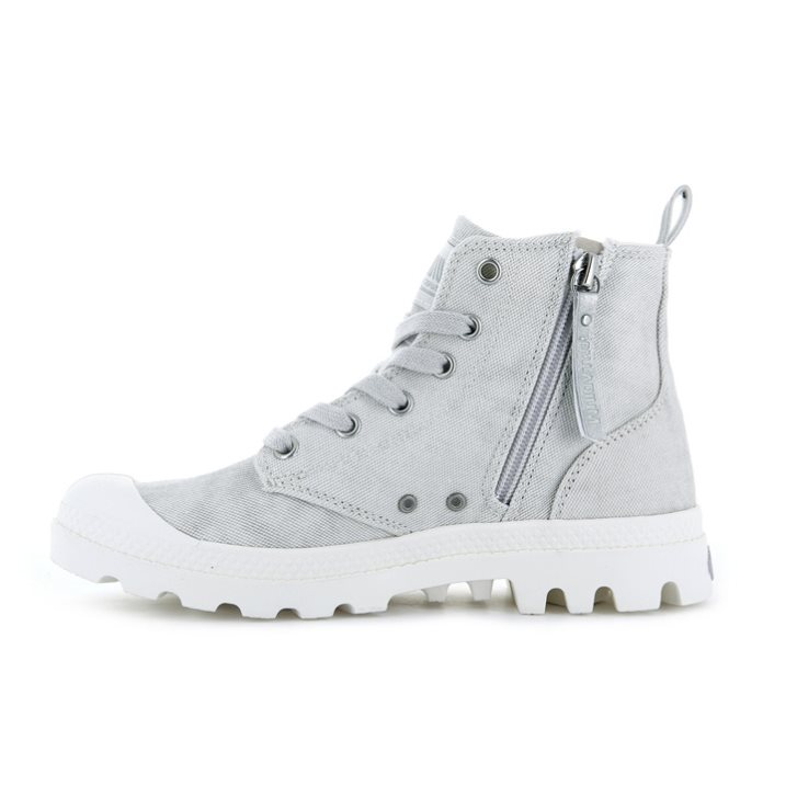 Palladium Pampa Zip Desertwash Women's Boots Light Grey | UK D597-HTZ